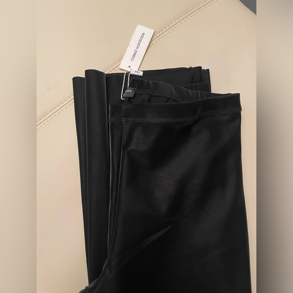 Naked Wardrobe liquid suede leggings NWT